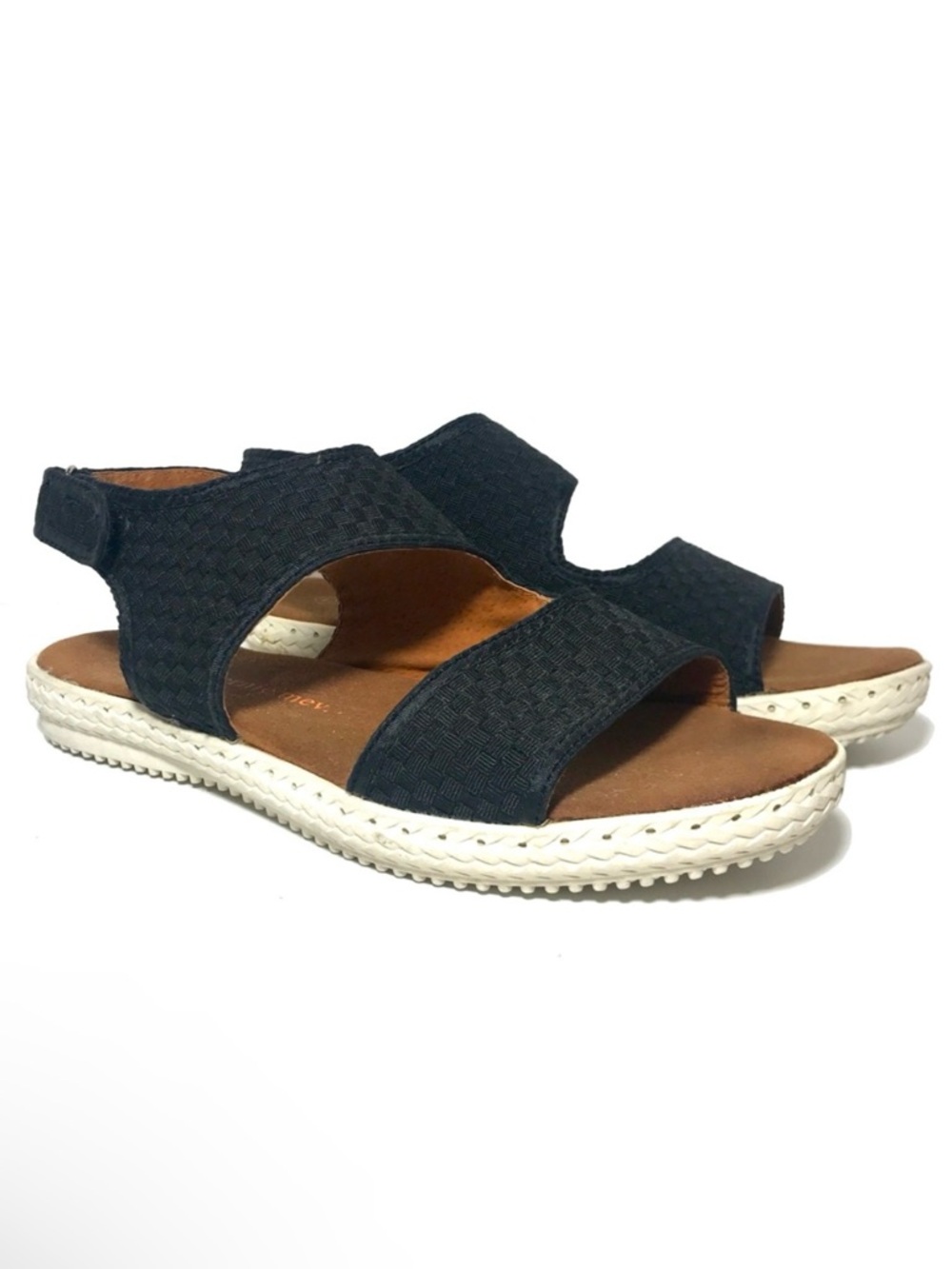 BERNIE MEV Black Woven Slingback Sandals EUR 40